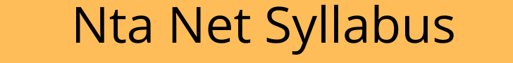 Nta Net Syllabus Nta Net Syllabus