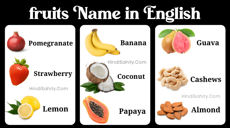 fruits name in english