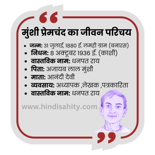 premchand ka jivan parichay